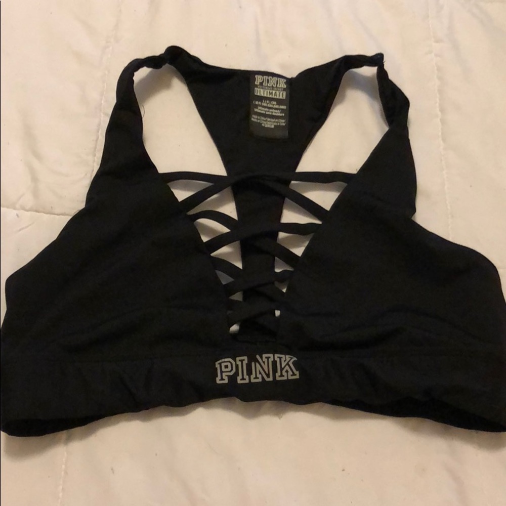 Pink sports bra